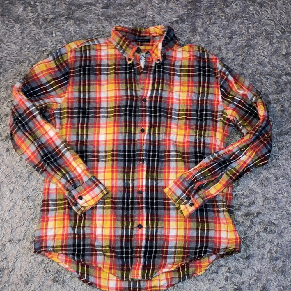 Plaid Multicolor Men's Shirt st. John’s Bay classic fit legacy flannel small